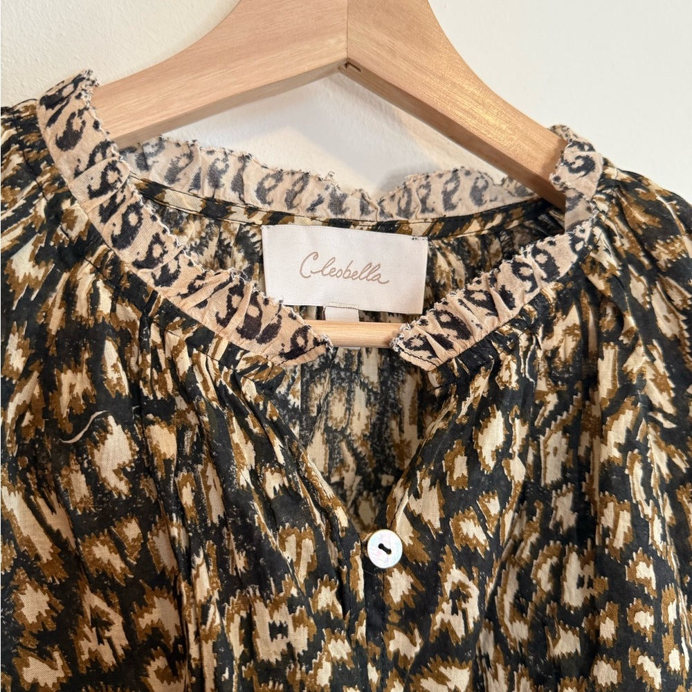 Cleobella Leopard Block Prink Alicia Blouse - Picture 8 of 10